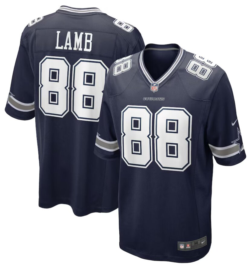 Men Dallas Cowboys #88 CeeDee Lamb Nike Navy Game 2024 NFL Jersey